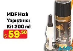 MDF HIZLI YAPIŞTIRICI KİT 200 ML indirimli fiyat MDF HIZLI YAPIŞTIRICI KİT 200 ML fiyat ve kampanya bilgisi